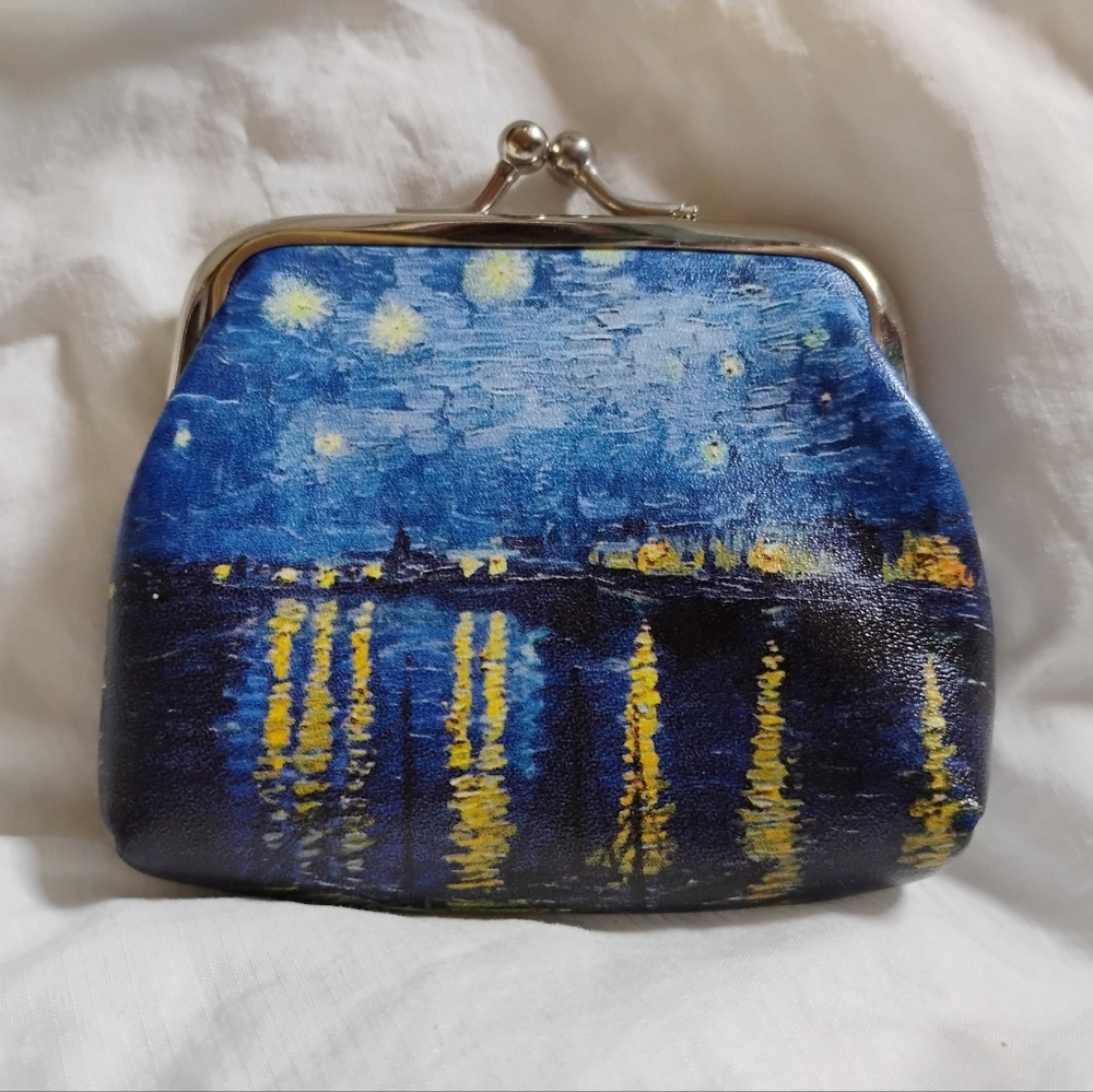 FREE ADD-ON WITH PURCHASE Starry Night Over The Rhône van Gogh Coin Purse NEW